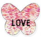 Applikation - Wendepailletten - Schmetterling Love - Aufnäher